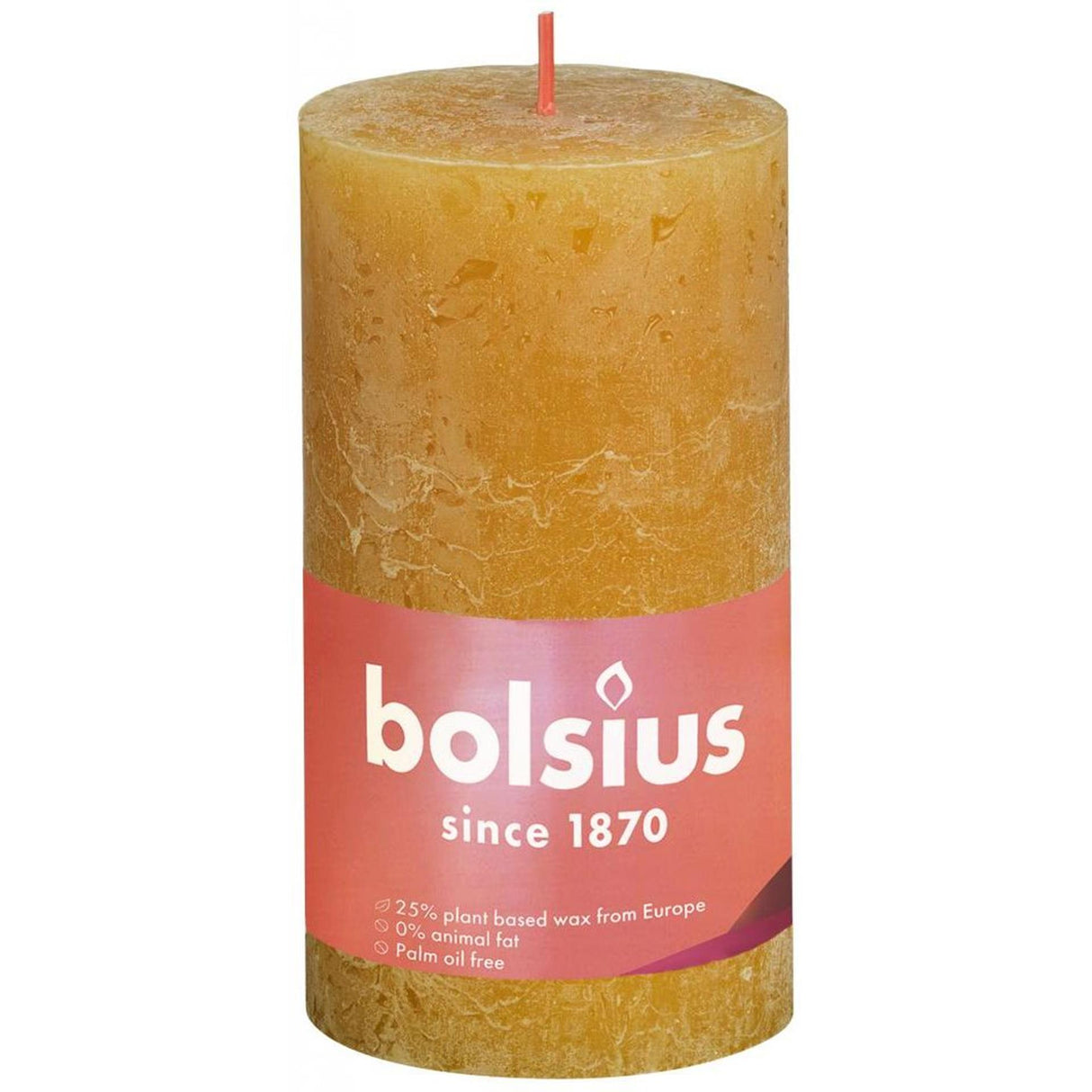 Bolsius rustik søjle lys shine kollektion130 68 honeycomb gul