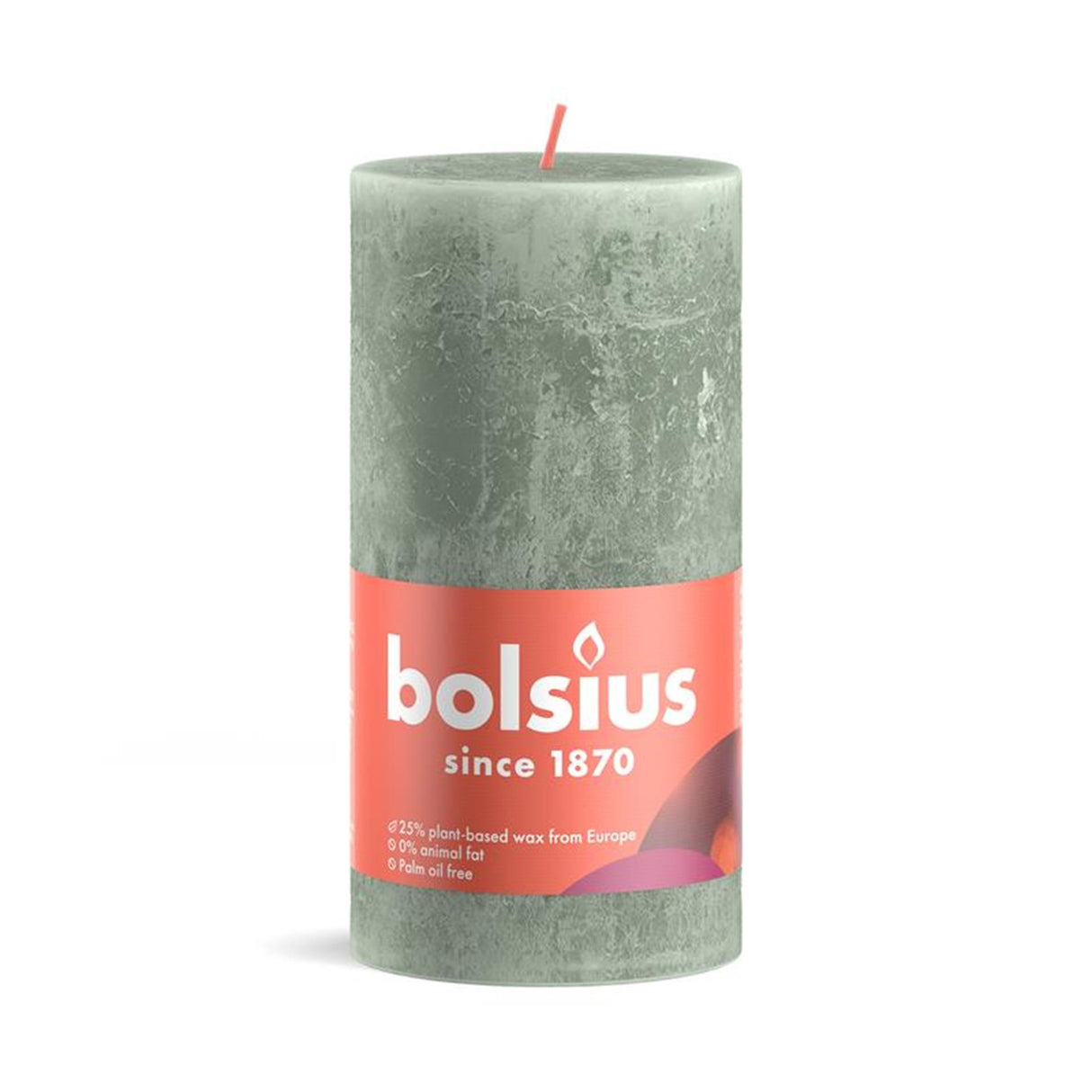 Bolsius shine kollektion rustik søjlelys 130 68 jade grøn-jade grøn