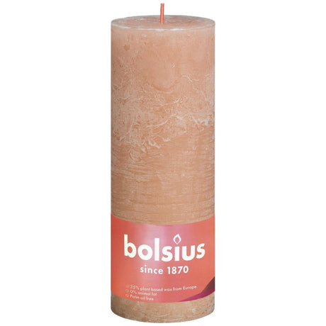 Bolsius rustik søjlelys shine kollektion 190 68 misty pink - misty pink