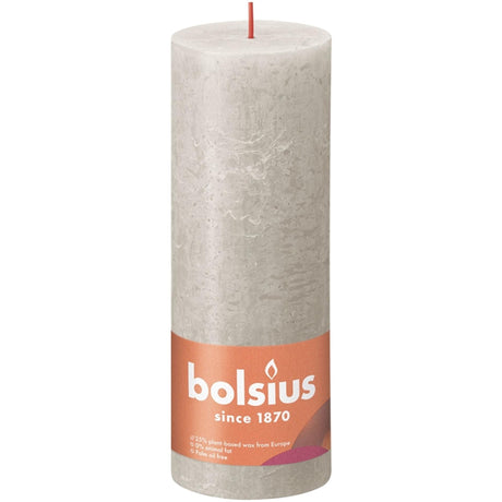 Bolsius shine kollektion rustik søjlelys 190 68 sandgrå - sandgrå