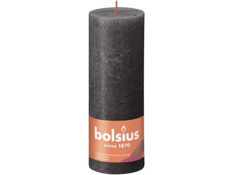 Bolsius rustik søjlelys 190 68 stormgrå - stormgrå