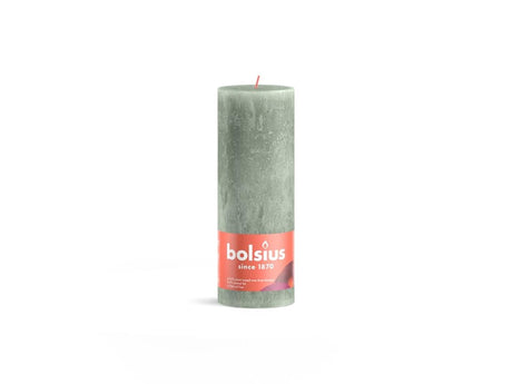 Bolsius shine kollektion rustik søjlelys 190 68 jade grøn-jade grøn