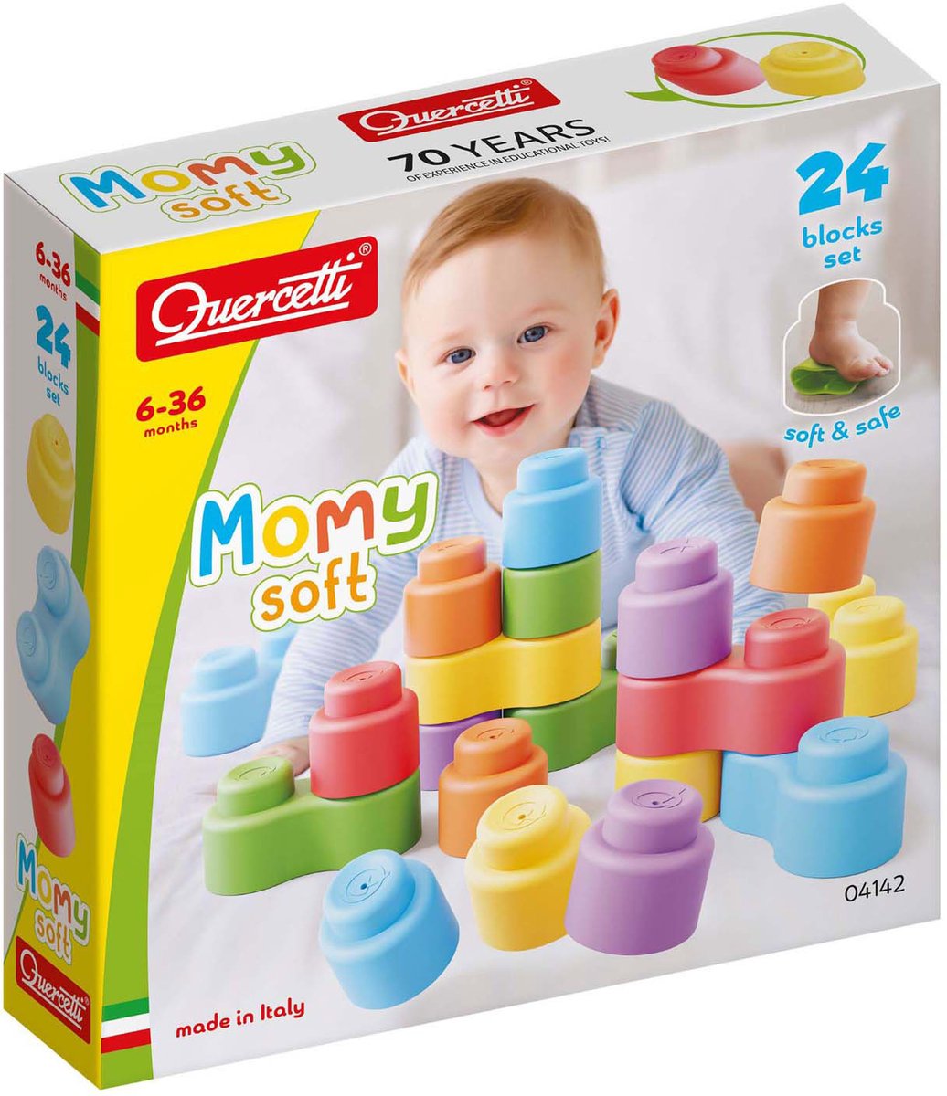 Quercetti Momy Soft Building Blocks, 24dlg.