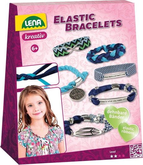 Lena lav dine egne armbånd piger polyester blå 24-delt