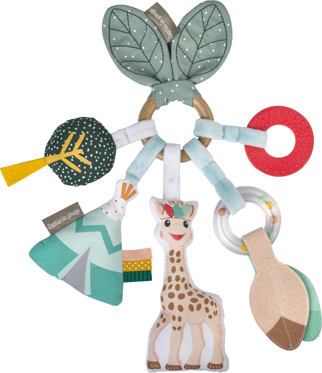 Sophie the giraffe aktivitetsring - rangle - bidering - babylegetøj - barselsgave - baby shower gave - fra 3 måneder - 30x30x4 cm