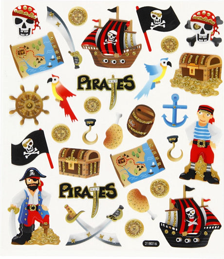 Creativ firmaklistermærker, pirater, ark 15x16,5 cm, 1 ark