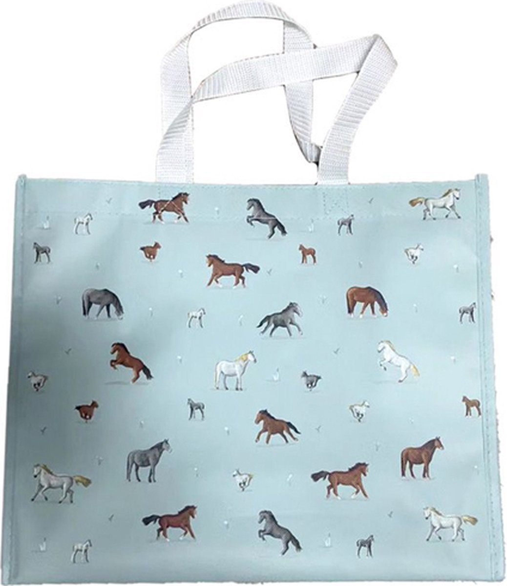 Puckator indkøbstaske pil farm heste bæredygtig shopper taske - 40x17x33cm