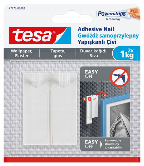 Tesa - selvklæbende søm - tapeten gips - 1 kg - hvid