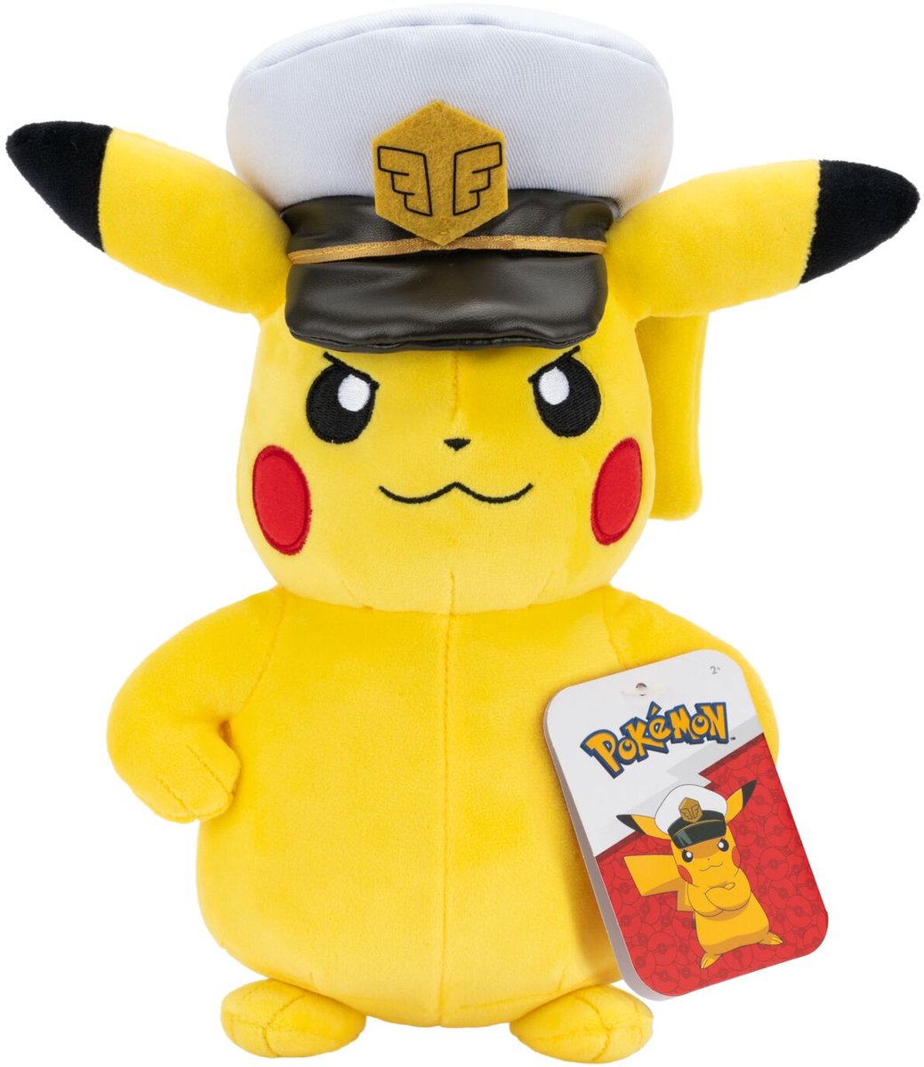 Jazwares pokémon - 20 cm plys - kaptajn pikachu