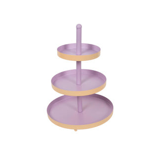 Etagere metal, 3 lag, ø25*h35cm, koral lilla | 2 stk