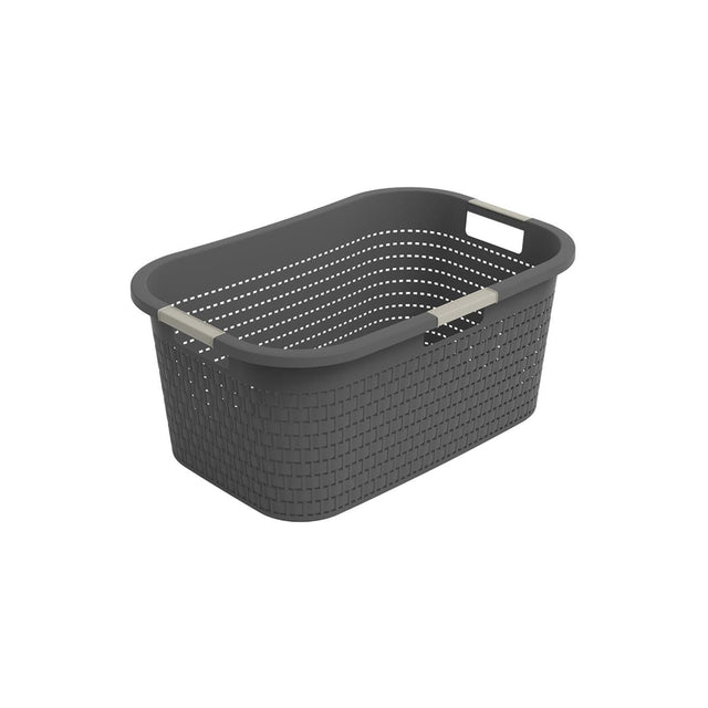 Rotho vasketøjskurv country 40l antracit