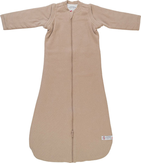 Lodger hopper - baby slaapzak winter met afritsbare mouwen - 80cm - 3.3 tog - autostoel - beige - winterslaapzak