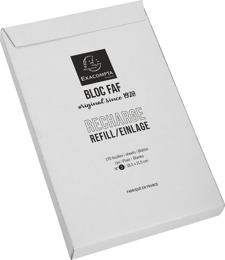 Exacompta refill faf 18,5x11,5cm n°3 170 ark almindelig - hvid - 12513e