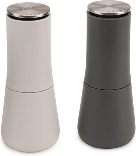 Joseph joseph mølletop salt- og peberkværnesæt - anti-rod design - justerbar formalingsgrad - grå - 2-delt