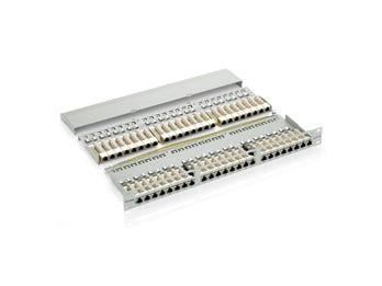 Udstyr 326448 48-ports cat.6 skærmet patchpanel, sort, rj-45, cat6, sort, rackmontering, 1u