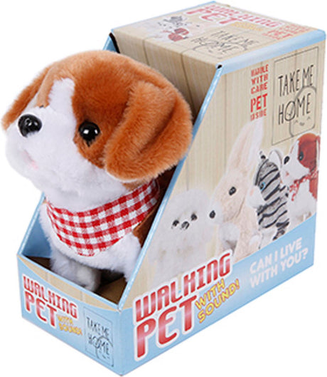 Take me home running hundeplys 17 cm junior hvid brun