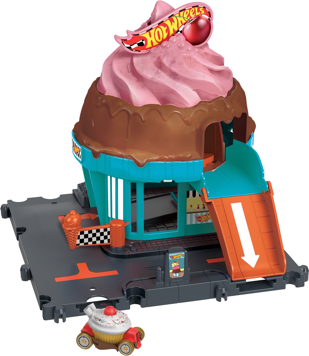 Hot Wheels City Center legesæt - Ice Cream Swirl - Spordel - Udvidelse