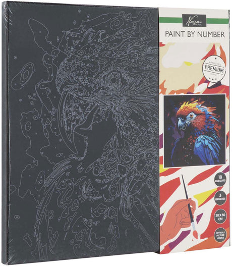 Creative craft group paint by number black parrot, 30x30cm