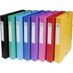 Exacompta 8x klassifikationsæske blank papryg 40mm - a4 - assorteret - 50400e