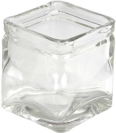 Creativ firma firkantet glas, h: 8 cm, mål 7,5x7,5 cm, 12 stk 1 æske