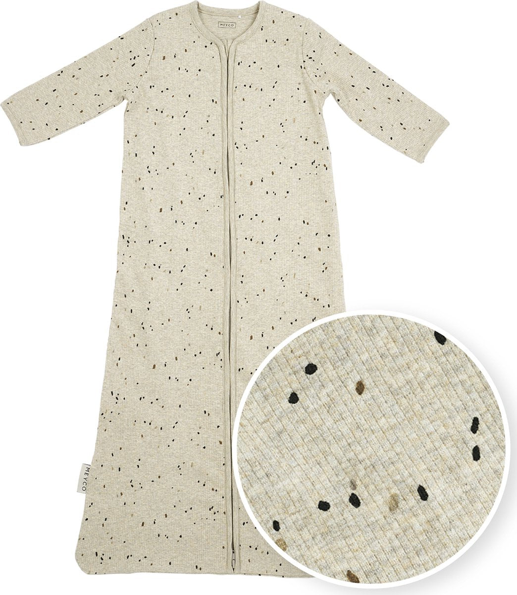 Meyco baby rib mini spot baby sovepose med ærmer - sandmeleret - 110cm - 1,0 sammen