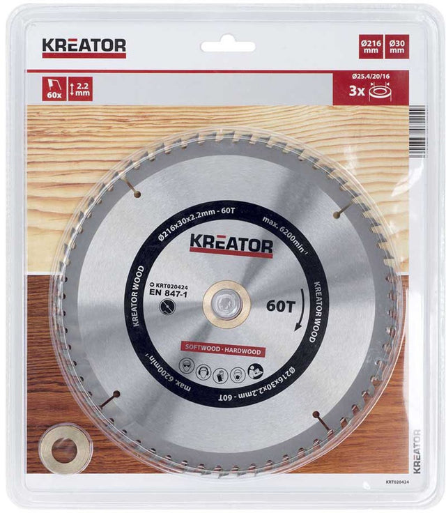 Kreator krt020424 savklinge træ 216 mm - 60t