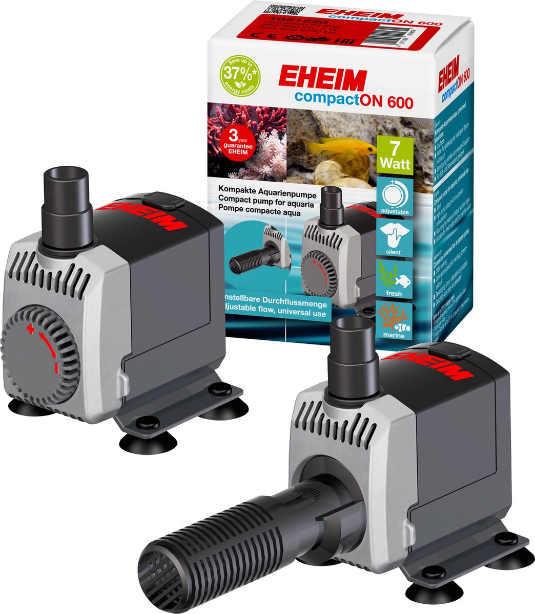 Eheim pumpe compacton 600 9,7x12x7,4 cm 250-600 l sort 250 l h