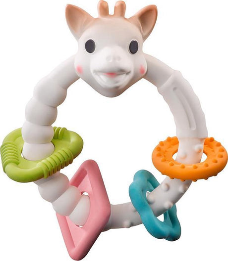 Sophie the giraffe colo'rings - bidering - babylegetøj - barselsgave - baby shower gave - 100% naturgummi - i genbrugsgaveæske med økologisk bomuldssløjfe - fra 0 måneder