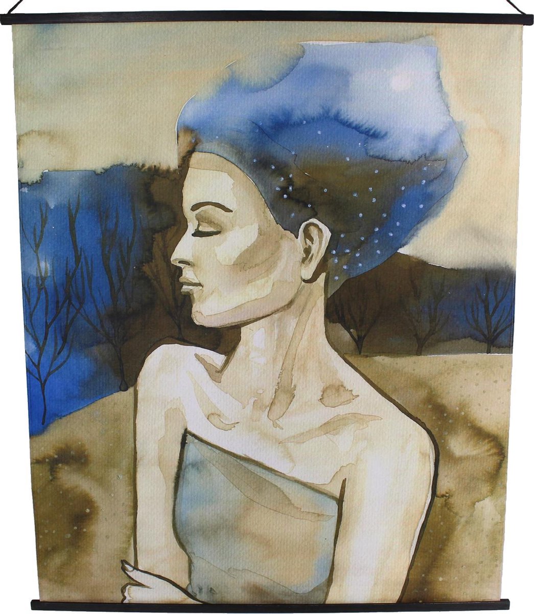 Hd collection wanddoek blauw 140x2x170cm