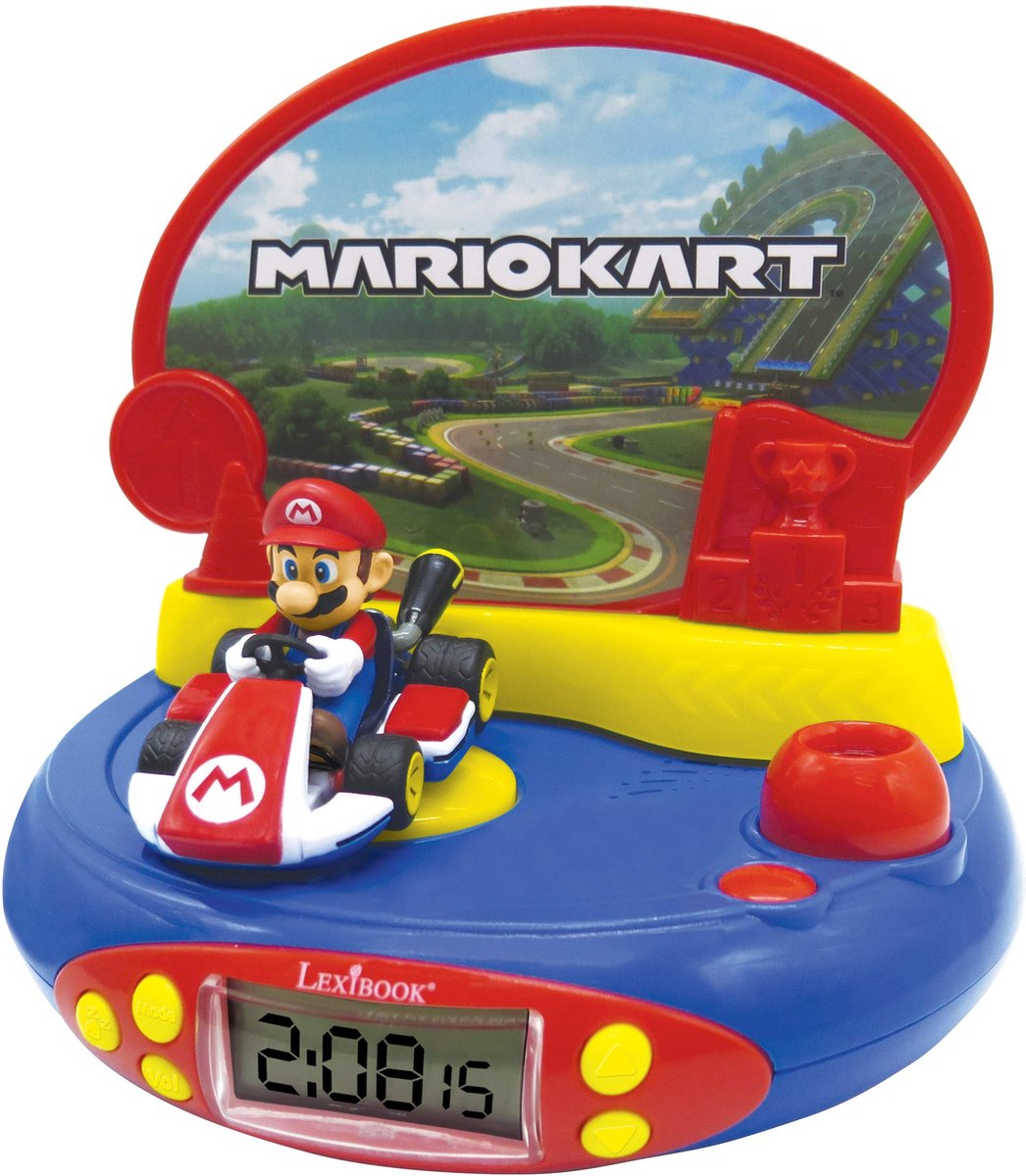 Lexibook Mario Kart 3D karakter projektor ur med videospil lyde