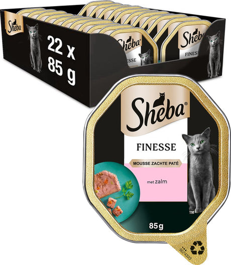 Sheba kattefoder - finessemousse - laks - baljer 22x85g