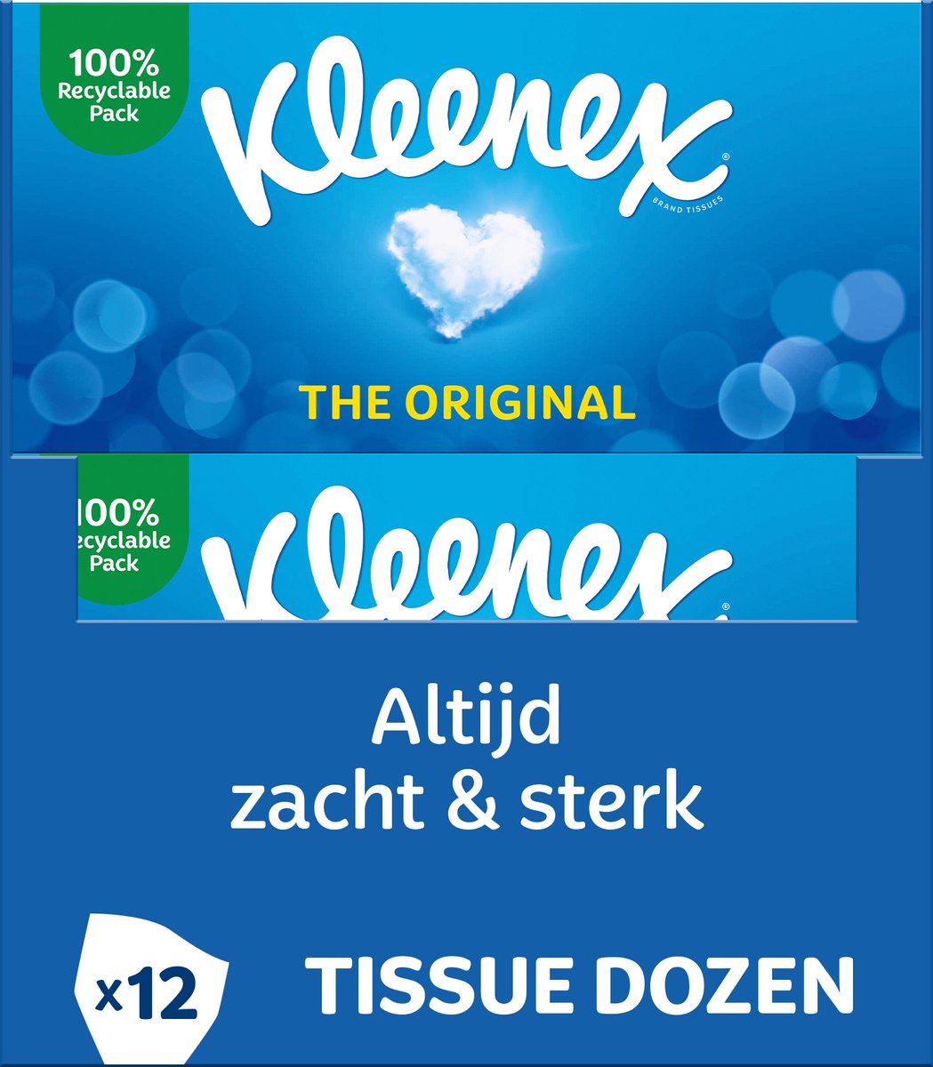 Kleenex servietter - den originale - værdipakke - 12 x 72 stykker = 864 servietter