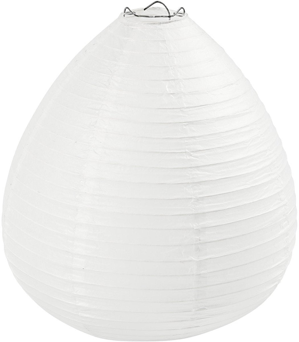Creativ company rispapir lampe hvid dråbe, 27cm