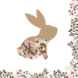 Duni påskeservietter blomstrende kaniner 24x24 cm | 4 stk