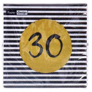 Servietter 30 års fødselsdag 33x33 cm | 4 stk