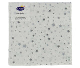 Duni servietter sølv stardust 33 x 33 cm | 12 stk