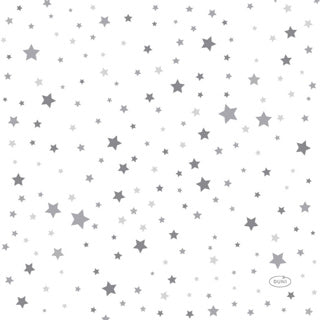 Duni servietter sølv stardust 33 x 33 cm | 12 stk