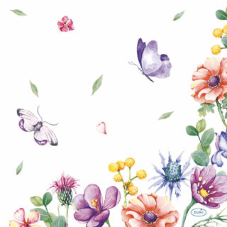 Duni servietter breezy sommerfugle 3-lags tissue 33x33cm