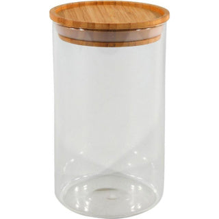 Opbevaringsglas 10x17,5 cm stabelbart bambuslåg