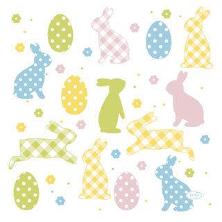 Duni tafellaken bunnies and eggs 138 x 220 cm | 2 stuks
