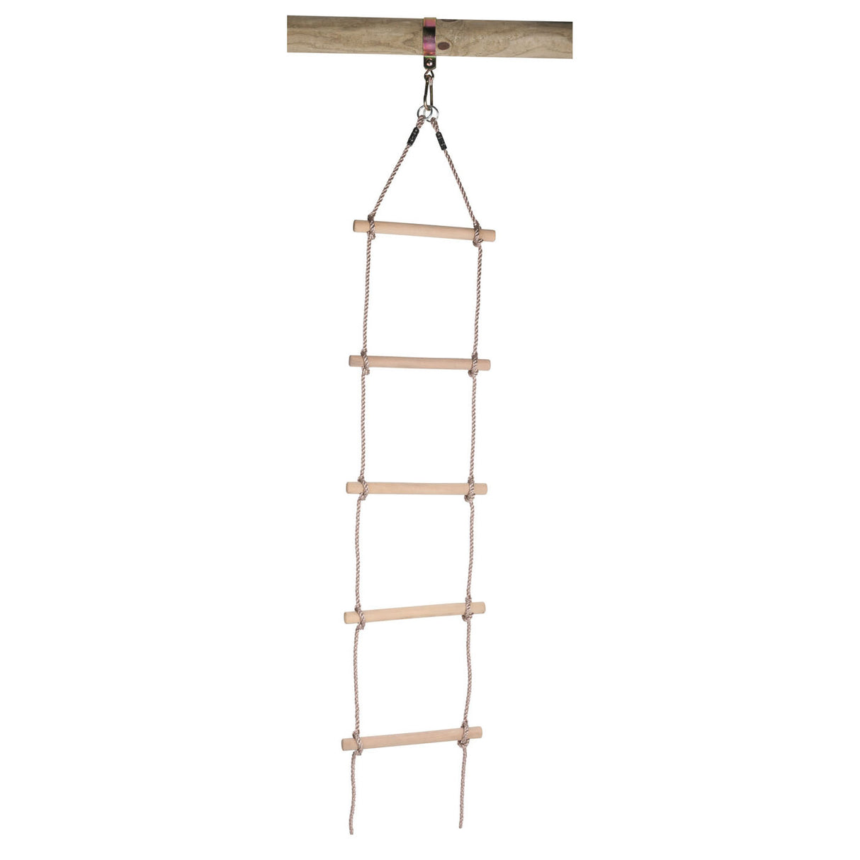Svingende rebstige med trætrin, 190 cm