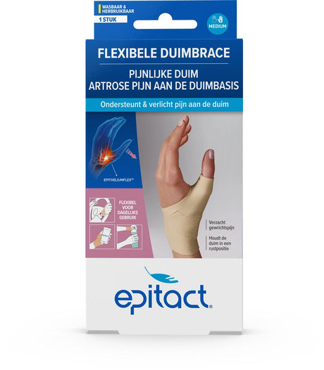 Epitact tommelfingerortose dag rigtig størrelse m - tommelfingerbøjle til tommelfinger slidgigt og rhizarthrose - fleksibel støtte - vaskbar - 1 stk.