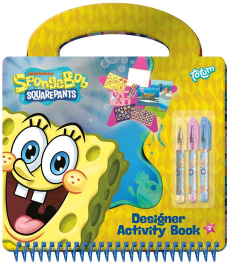 Totum spongebob designer activiteiten vakantie doeboek - tekenen, schrijven, stickeren - 20 pagina's met sjablonen en mini gelpennen