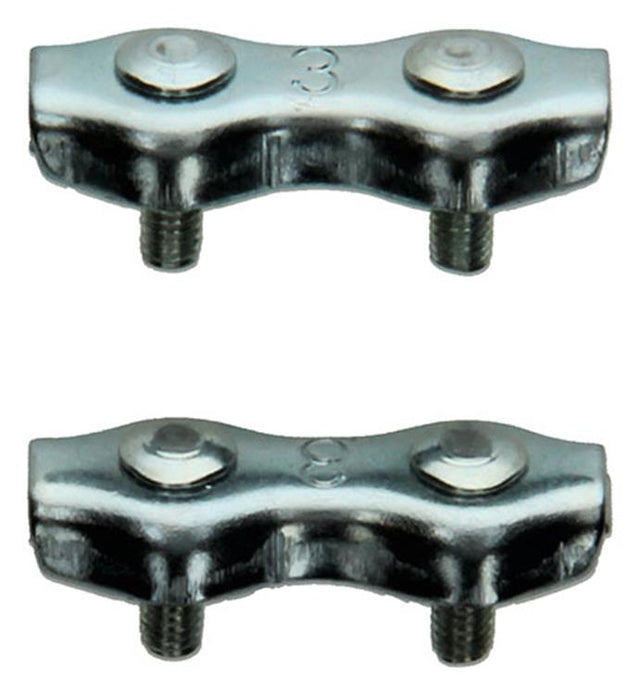 Mack 1006900 - 2 ståltrådsklemmer duplex galvaniseret 2-3mm bl | 5 stk
