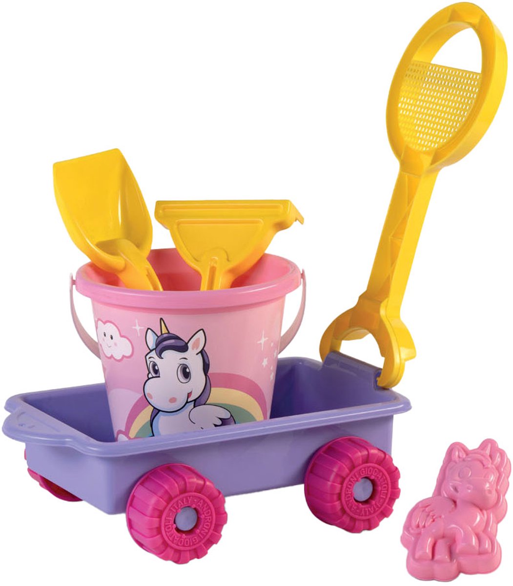 Anroni Bolderkar med Unicorn Beach Set, 5dlg.