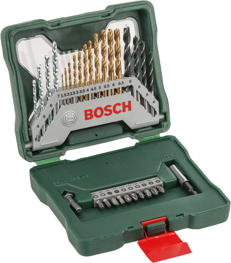 Bosch x-line boresæt - 30 dele - titanium plus serie - til træ, metal og sten