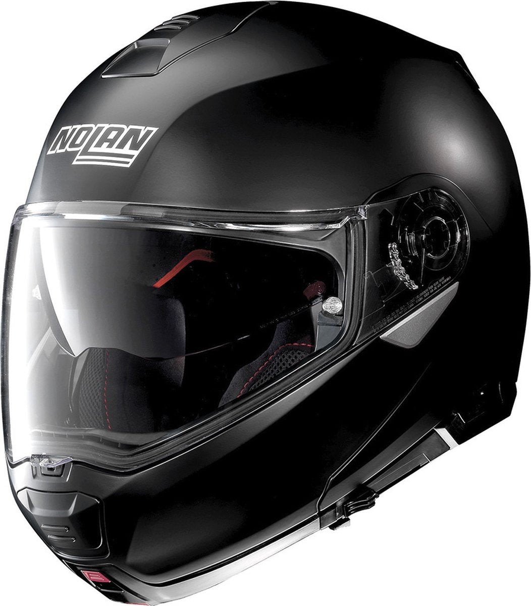 Nolan n100-5 klassisk flad sort n-com 010 systemhjelm - motorcykelhjelm - str. l