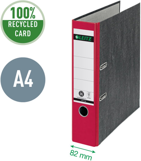 Leitz 180° folder cloudy a4 - 80mm - 100% genanvendt - rød - 3 stk.