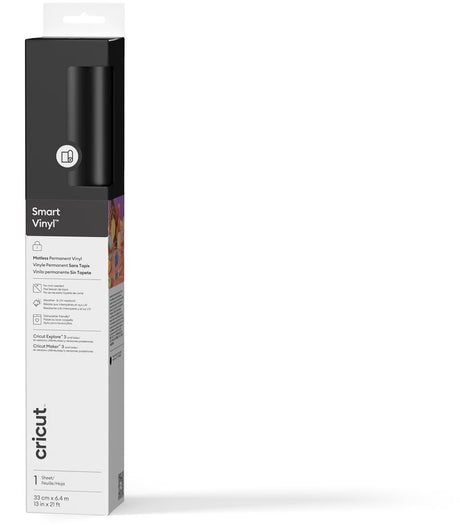 Cricut™ Smart Vinyl™ Aftagelig sort, ingen måtte kræves (6,4 m)
