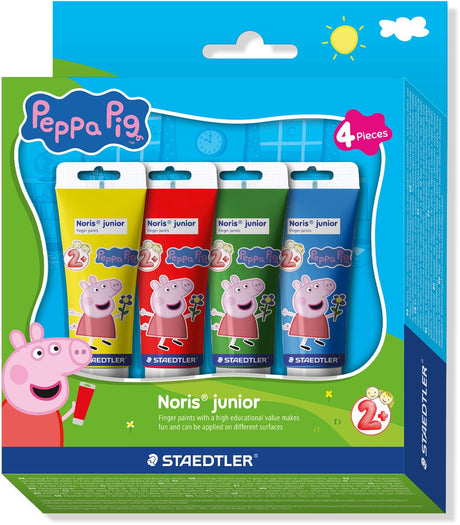Staedtler peppa pig x noris junior fingermaling - sæt med 4 tuber